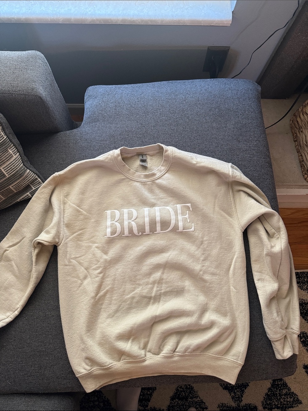 Gildan Cream Bride Crew Neck Sweatshirt